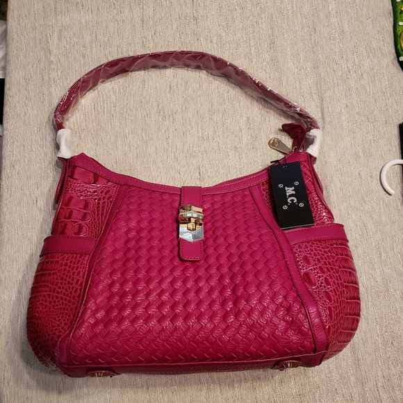 M.C. Pink Leather Handbag - Picture 1 of 9